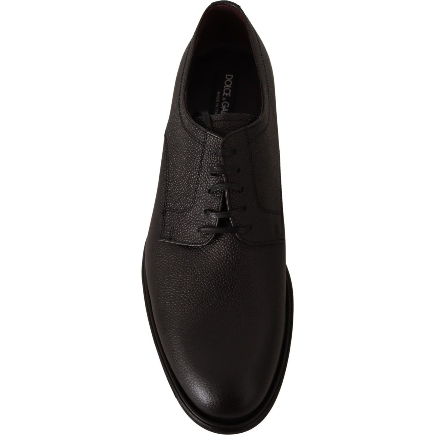 Dolce & Gabbana Black Leather Lace Up Mens Formal Derby Shoes MV3944-40.5