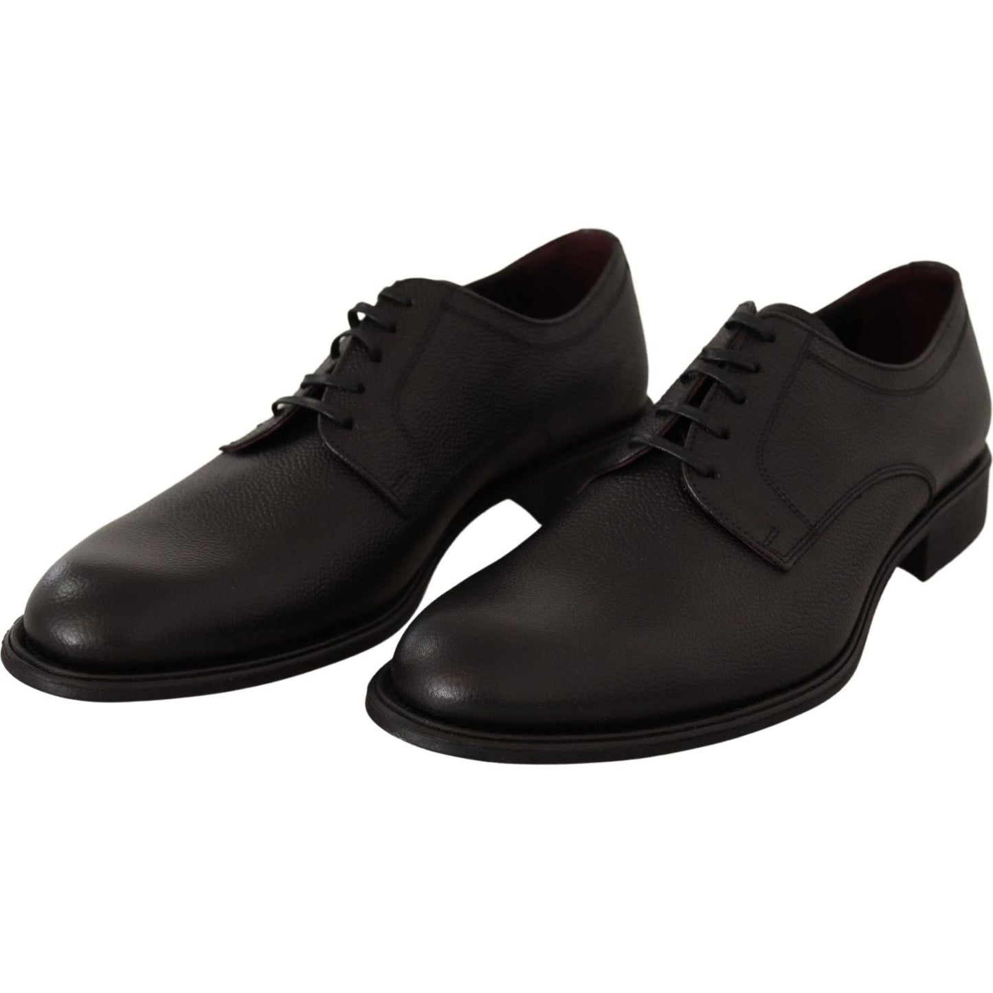 Dolce & Gabbana Black Leather Lace Up Mens Formal Derby Shoes MV3944-40.5