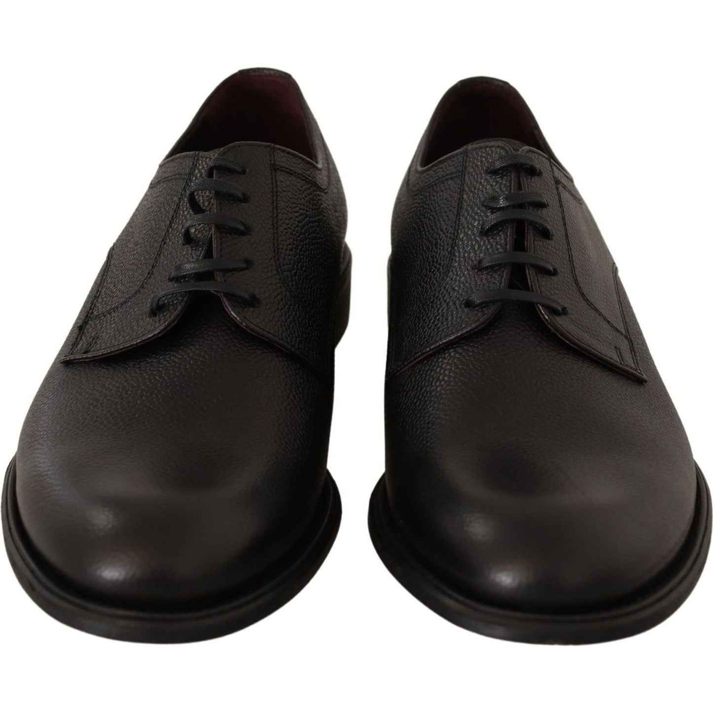 Dolce & Gabbana Black Leather Lace Up Mens Formal Derby Shoes MV3944-40.5