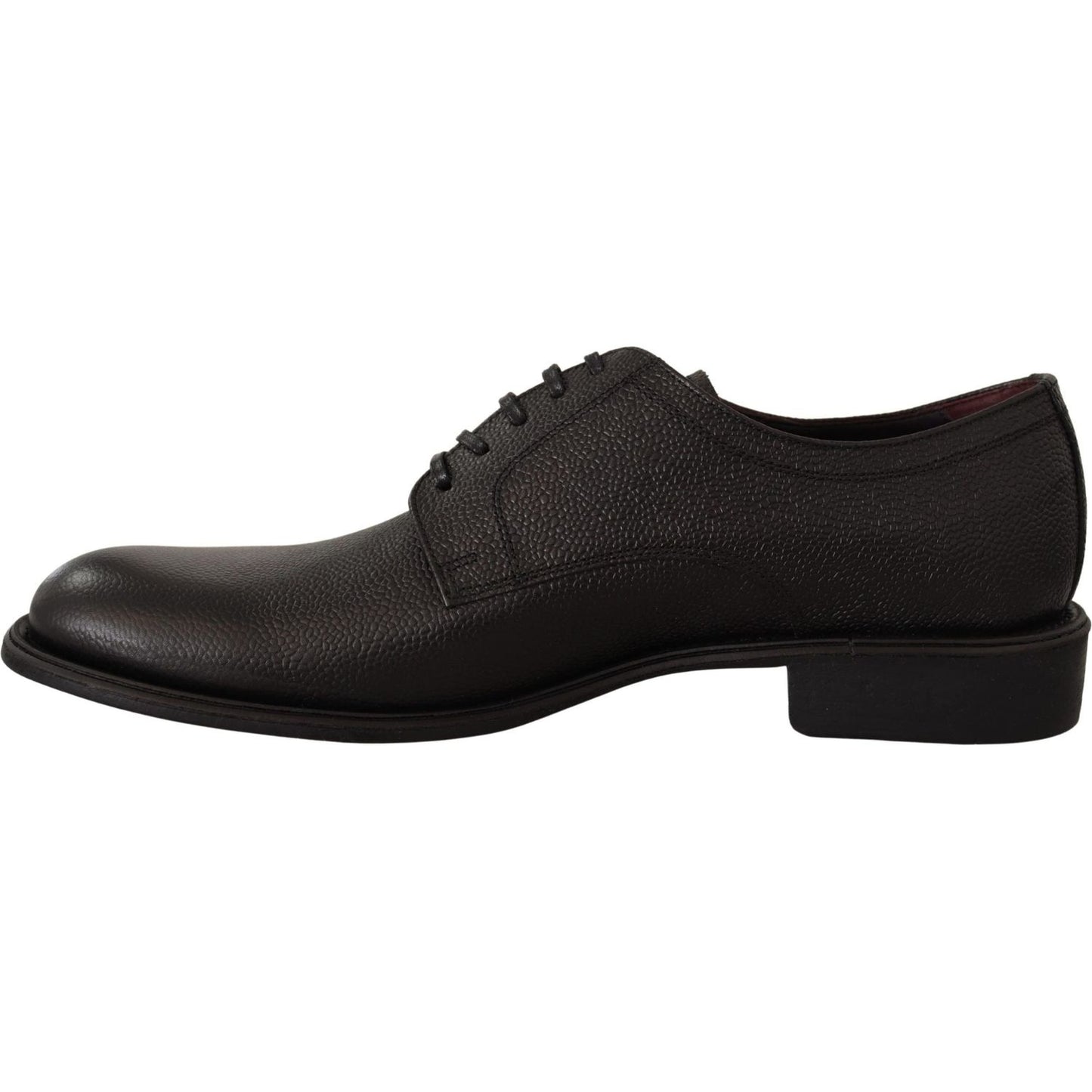 Dolce & Gabbana Black Leather Lace Up Mens Formal Derby Shoes MV3944-40.5
