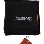 Missoni Black Wool Knit Unisex Neck Wrap Shawl Scarf BGMS2116