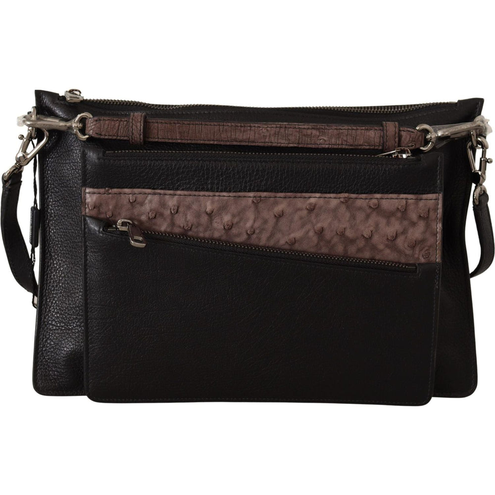 Dolce & Gabbana Black Exotic Leather Shoulder Sling Alta Sartoria Bag VAS12533