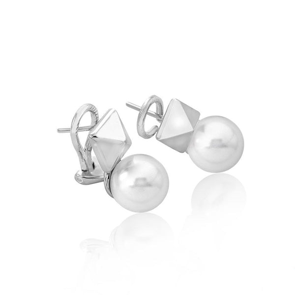 MAJORICA JEWELRY Mod. 15321.01.2.000.010.1 elegant pearl earrings with silver accents