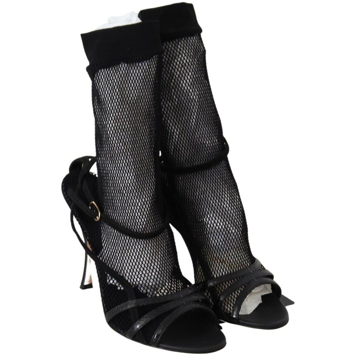 Dolce & Gabbana Black Suede Short Boots Sandals Shoes LA8942-39.5