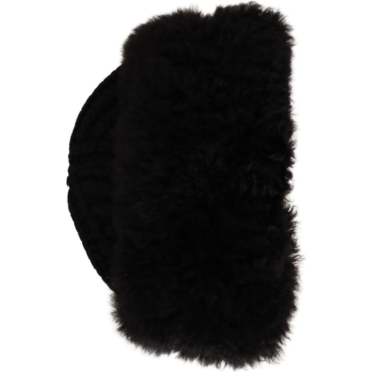 Dolce & Gabbana Black Cashmere Fur Women Beanie Women Hat Beanie Hat