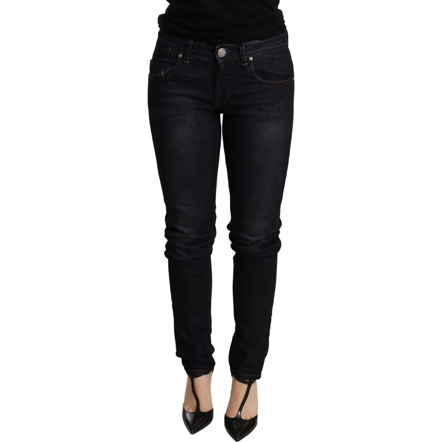 Acht Blue Washed Low Waist Skinny Denim Trouser