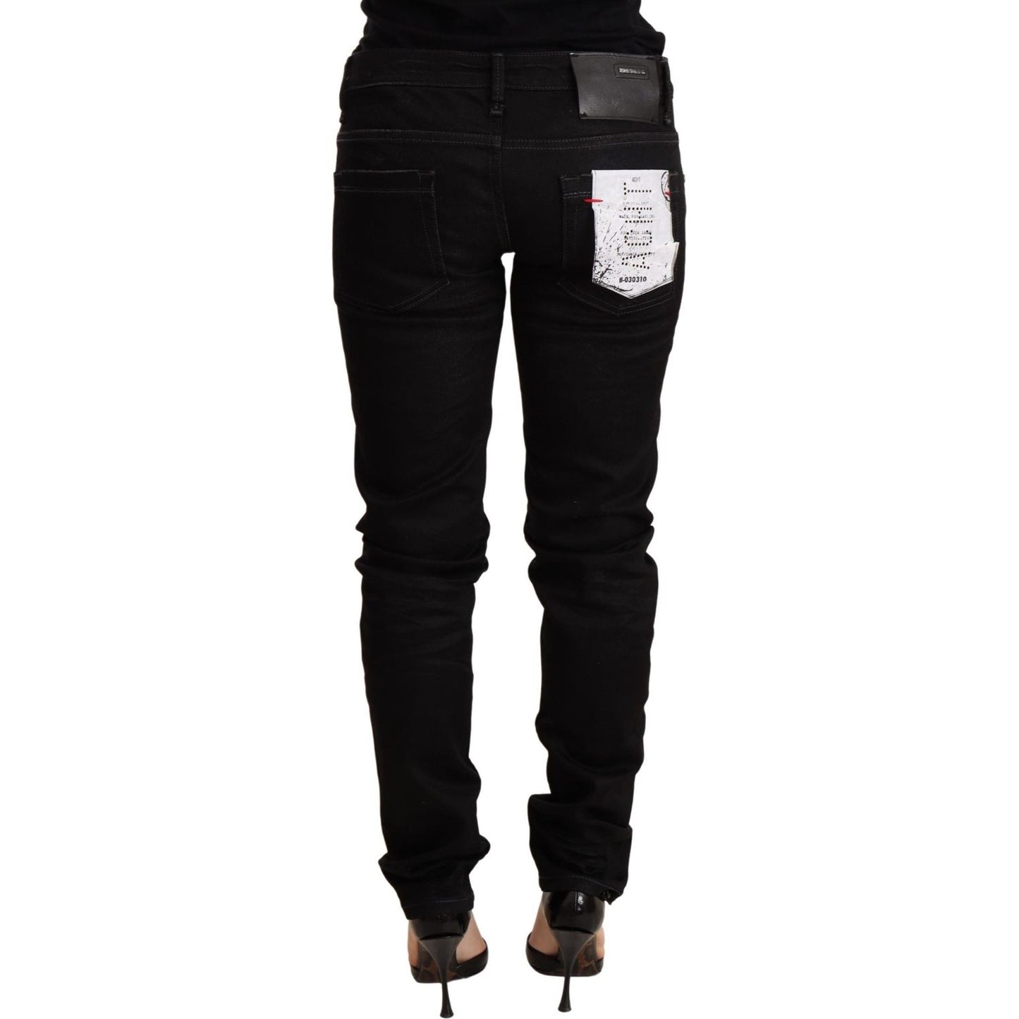 Acht Black Low Waist Skinny Denim Cotton Trouser PAN71246 -28