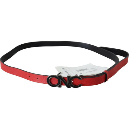 Costume National Red Reversible Leather Logo Belt WOMAN BELTS