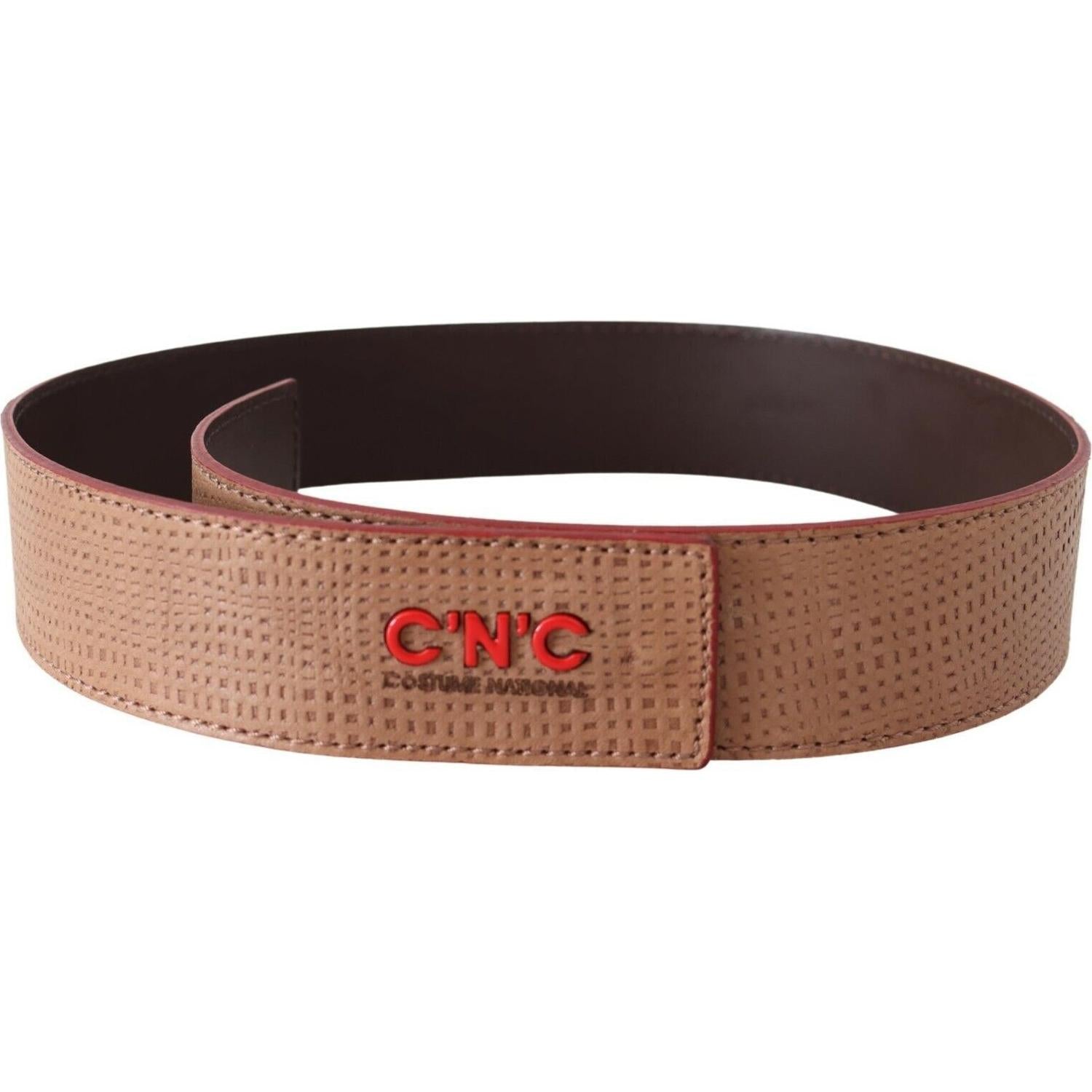 优雅米色皮革时尚腰带