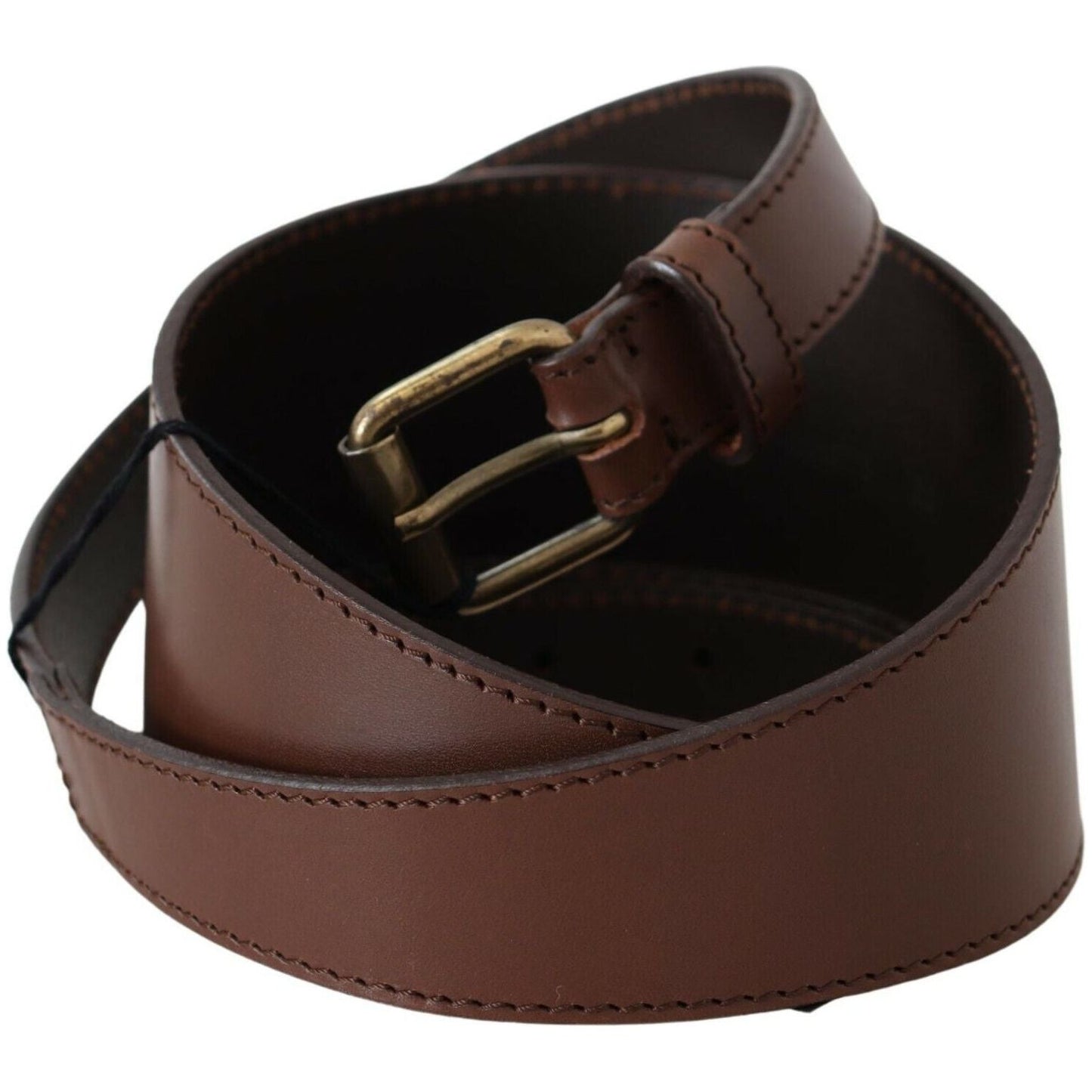 PLEIN SUD Brown Genuine Leather Rustic Metal Buckle Belt WOMAN BELTS
