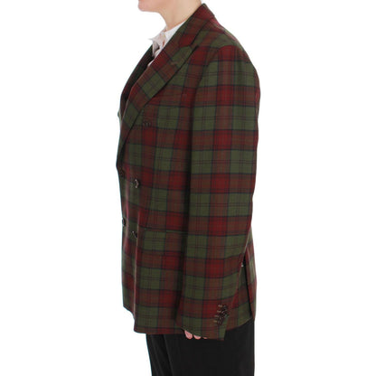 BENCIVENGA Green Wool Double Breasted Bordeaux Blazer Jacket