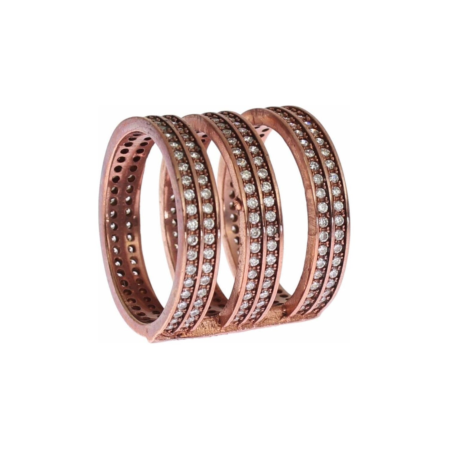 Nialaya Gold 925 Silver Clear CZ Pink Ring SIG19098- 52
