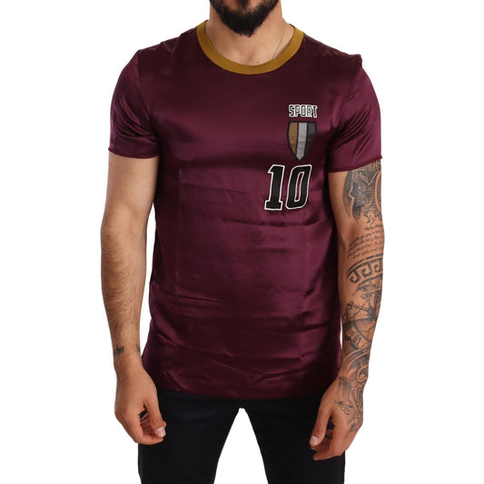 Dolce & Gabbana Purple Sport 10 Embroidery Crewneck T-shirt TSH6570- 46