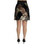 Dolce & Gabbana Multicolor Leopard Print High Waist Mini Skirt SKI1359-40