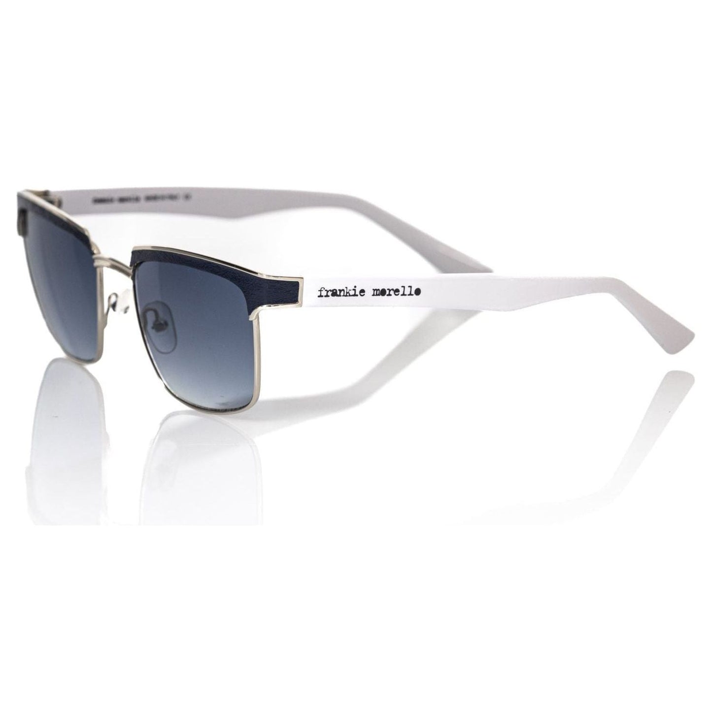 Frankie Morello Black Metallic Fiber Men Sunglass