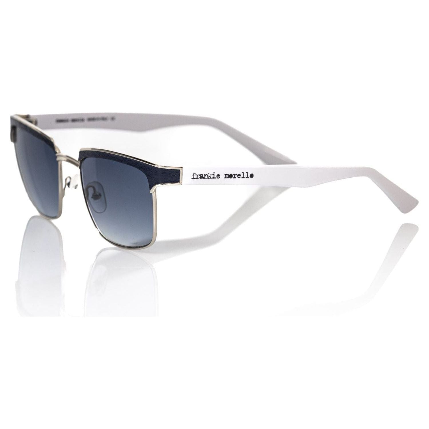 Frankie Morello Black Metallic Fiber Men Sunglass