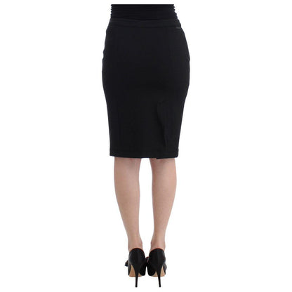 GF Ferre Black Straight Pencil Skirt