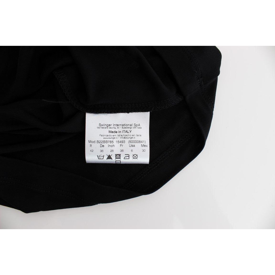 Roccobarocco Black Embellished Jersey Mini Sheath Short Dress Dresses