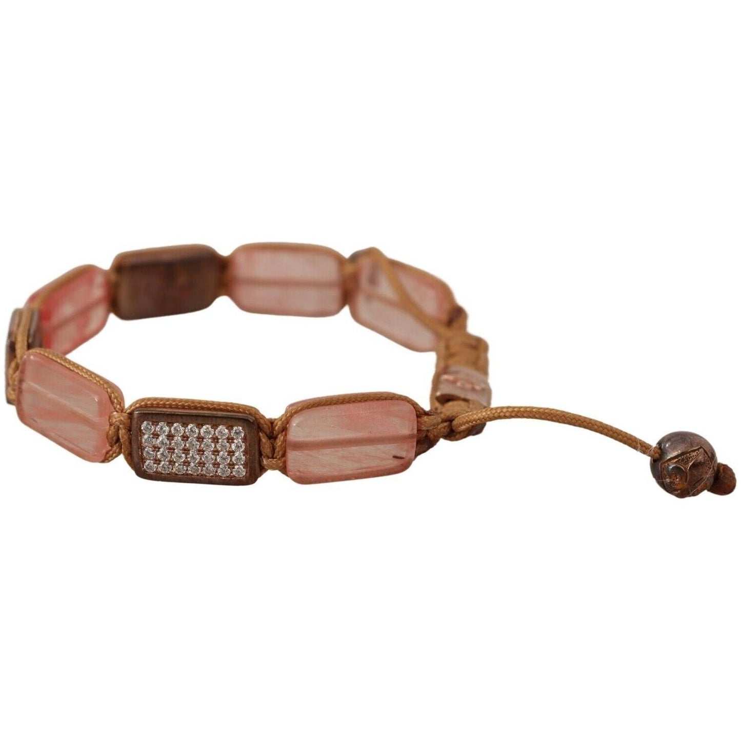 Nialaya Multicolor Crystals Logo Embellished Adjustable Bracelet Bracelet