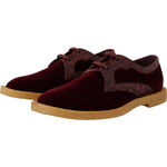 Dolce & Gabbana Bordeaux Velvet Exotic Leather Shoes MV4385- 44