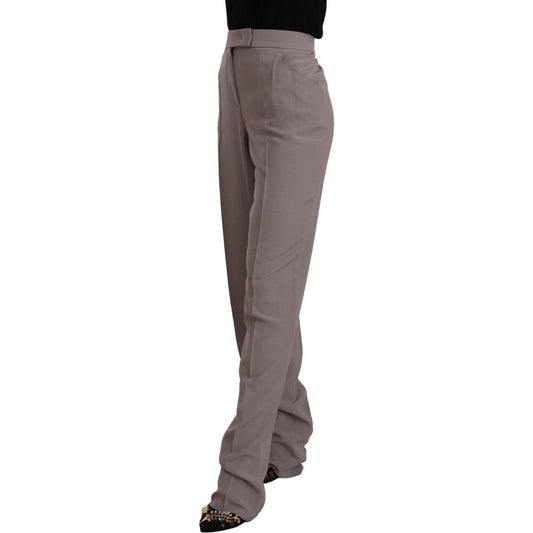 Armani Brown High Waist Silk Tapered Long Pants PAN72546 - 44