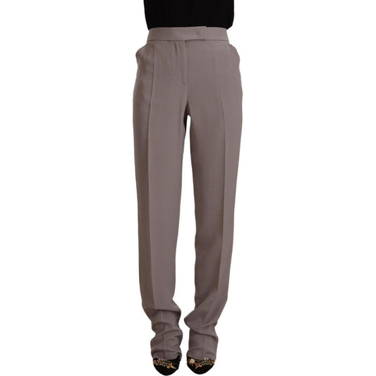 Armani Brown High Waist Silk Tapered Long Pants PAN72546 - 44