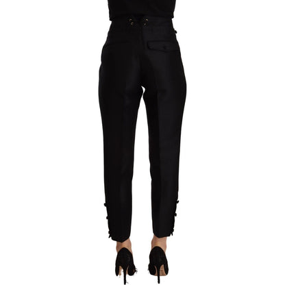 Dsquared² Black Wool High Waist Skinny Women Pants