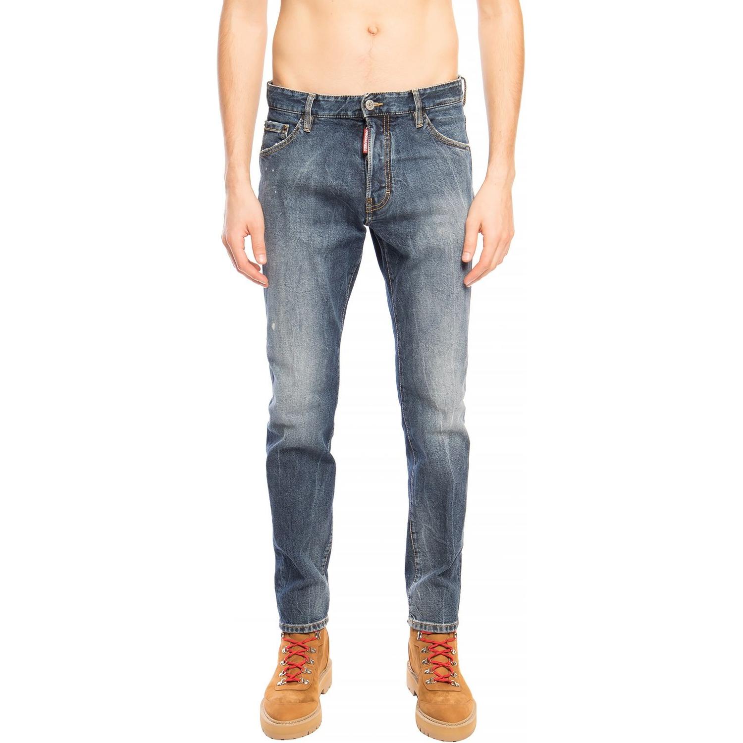 بنطلون جينز من Dsquared² Navy Distressed 'Cool Guy Jean'