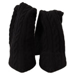 Dolce & Gabbana Black Stretch Socks Knee High Booties Shoes LA9668 - 38