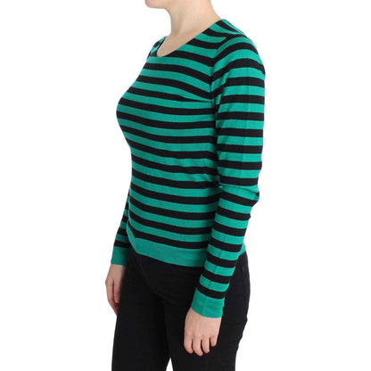 Dolce & Gabbana Green Black Silk Cashmere Sweater