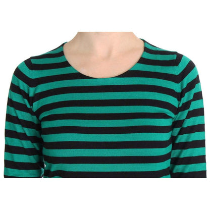 Dolce & Gabbana Green Black Silk Cashmere Sweater