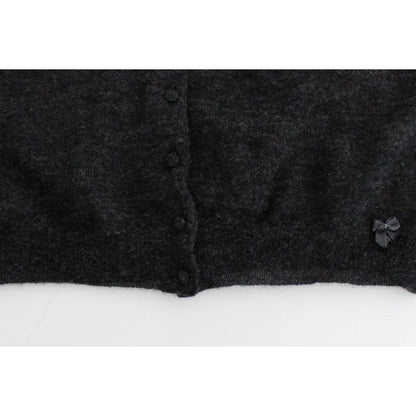 Ermanno Scervino Gray Knit Wool Cardigan Sweater