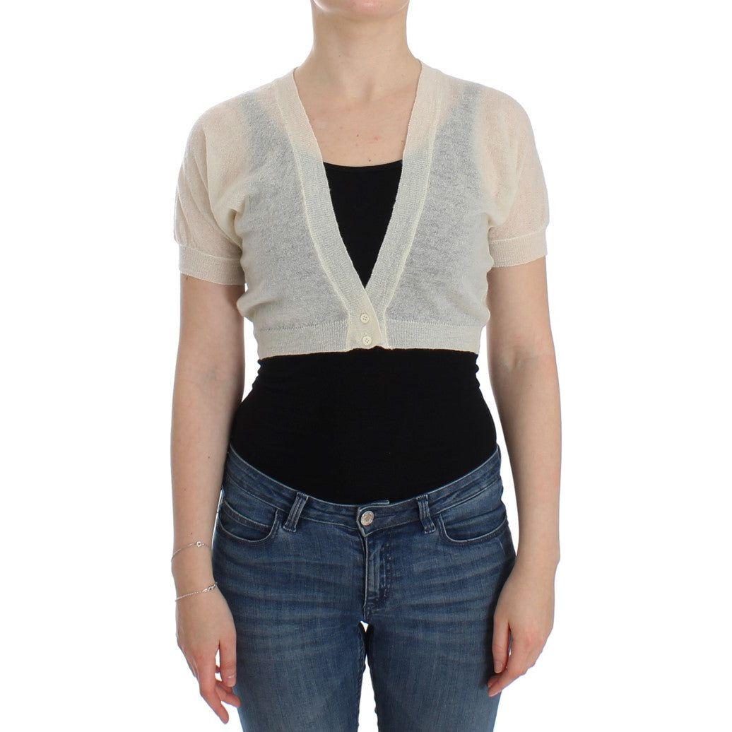 Ermanno Scervino White Wool Cardigan Sweater