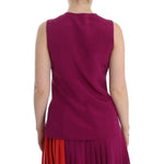 Barbara Casasola Purple Silk Sleeveless Blouse Top SIG12590-1