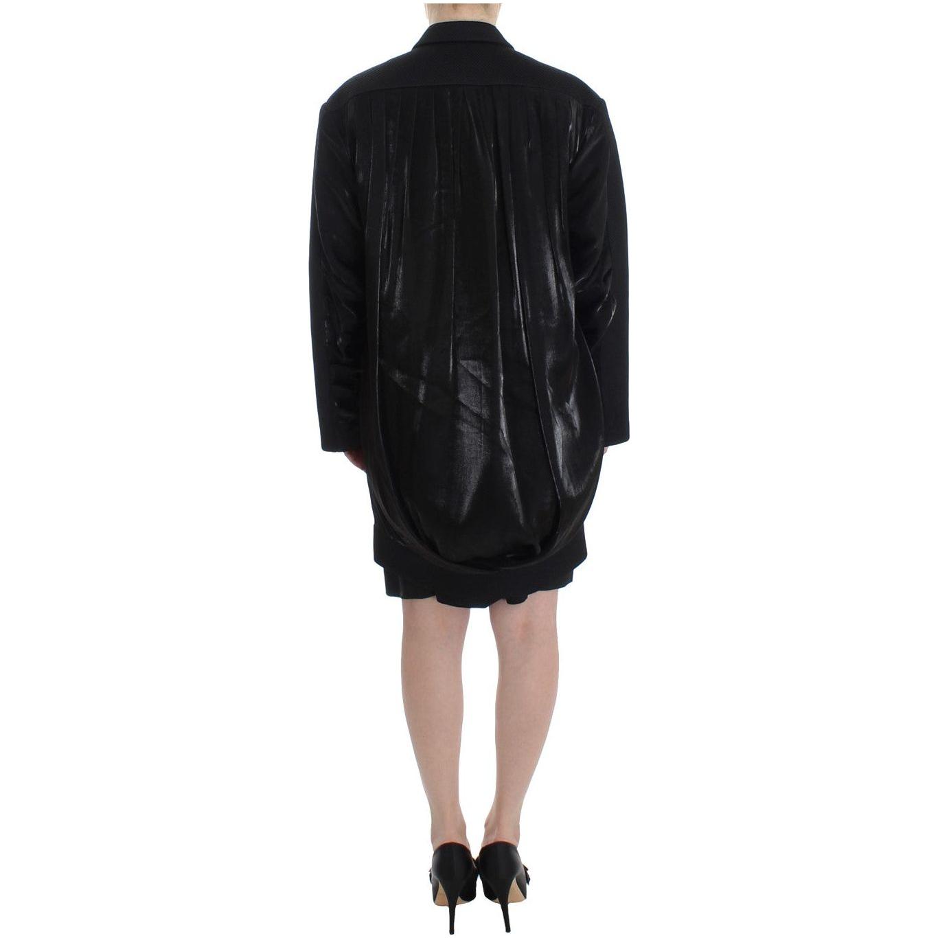 KAALE SUKTAE Black Coat Trench Long Draped Jacket Blazer Blazer Jacket