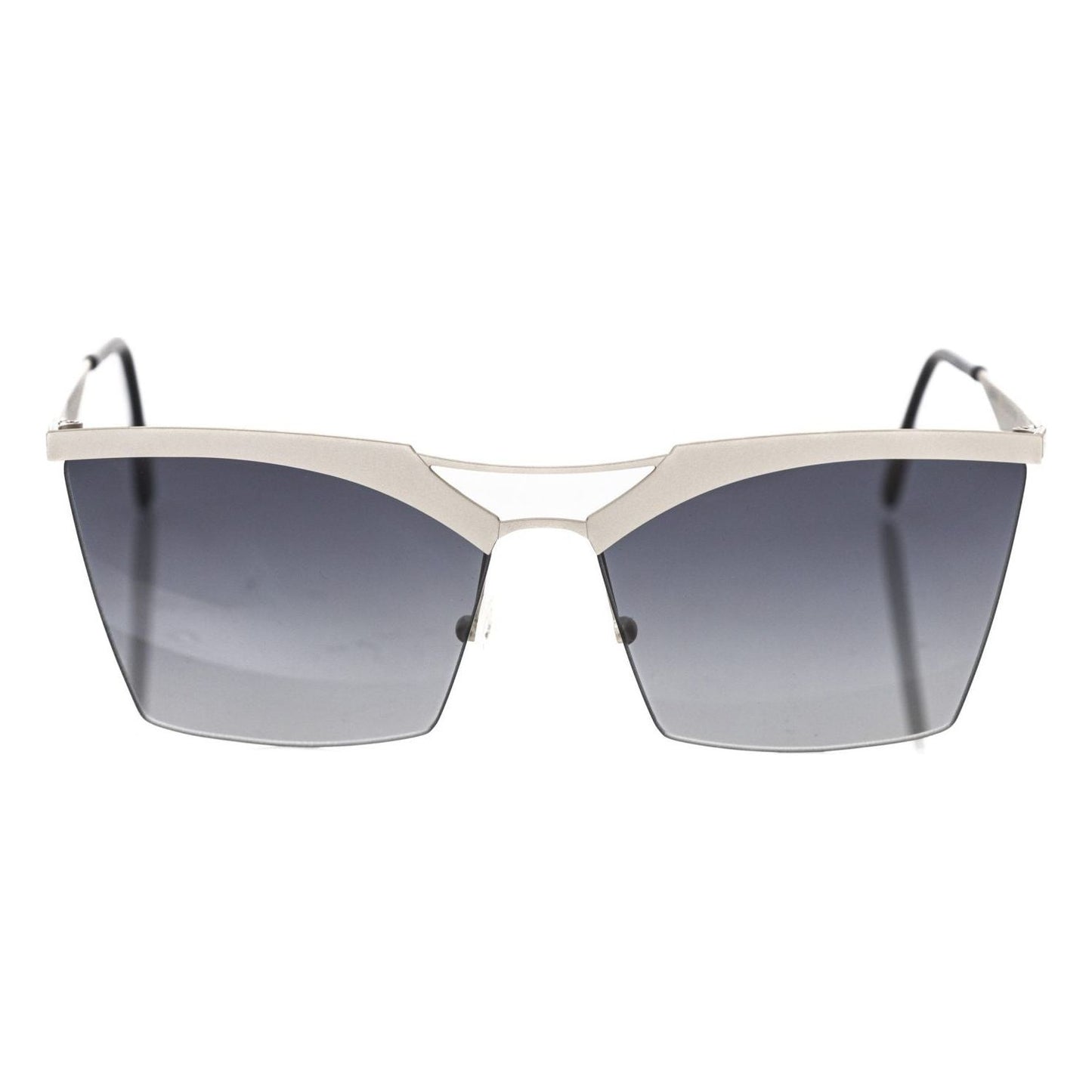 Frankie Morello Silver Metallic Fiber Women Sunglass