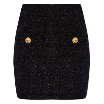 Balmain High-waisted bouclé miniskirt