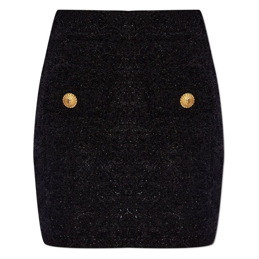 Balmain High-waisted bouclé miniskirt