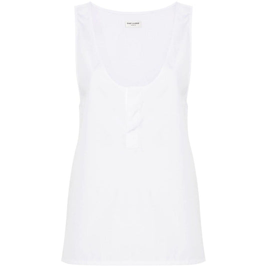 Saint Laurent semi-sheer Henley Tank Top
