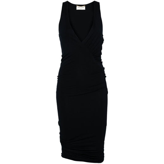 Saint Laurent ruched V-neck mini dress 776444Y3I394140-P24