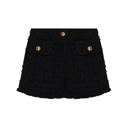 Versace Heritage tweed mini shorts