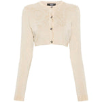 Versace Barocco lurex cropped cardigan Topwear