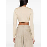 Versace Barocco lurex cropped cardigan Topwear