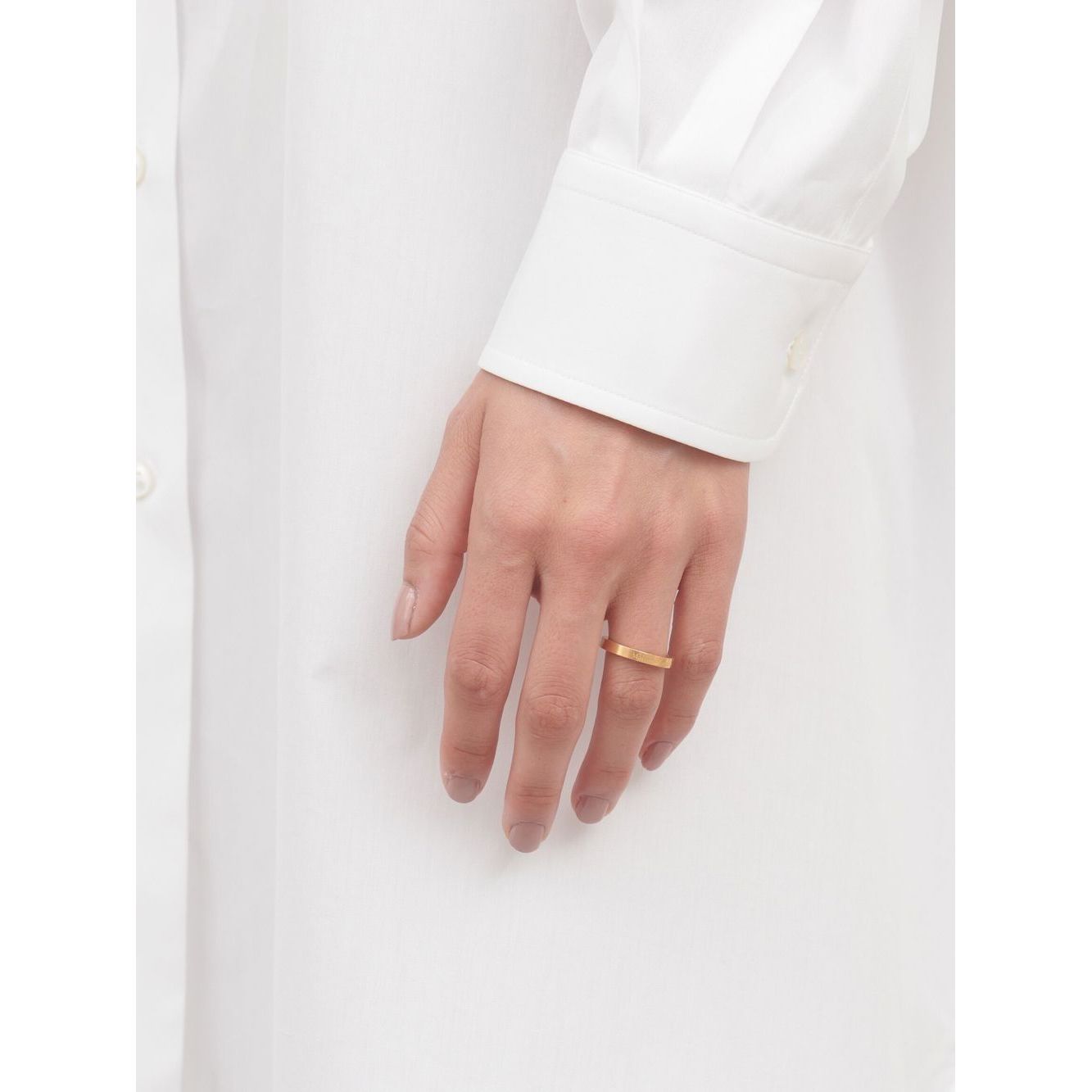 Maison Margiela logo-engraved band ring