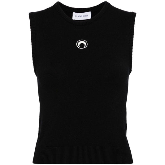 Marine Serre Crescent Moon-embroidered tank top Topwear