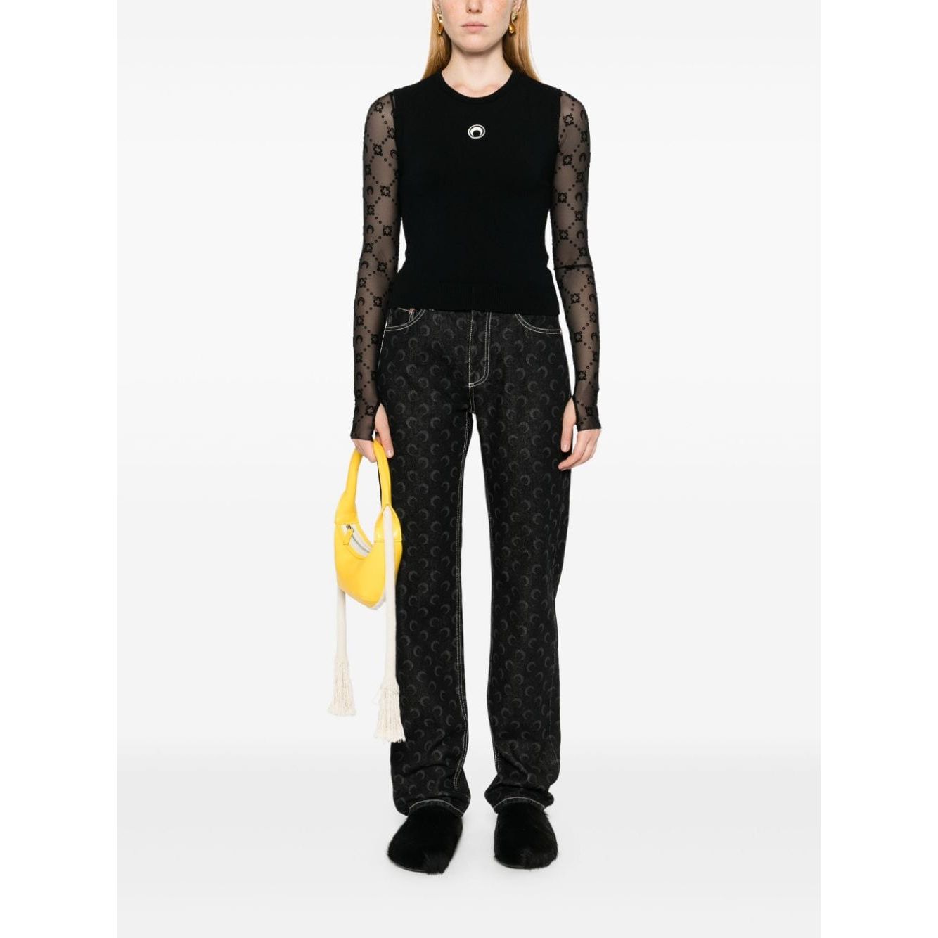 Marine Serre Crescent Moon-embroidered tank top Topwear