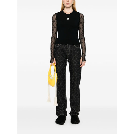 Marine Serre Crescent Moon-embroidered tank top Topwear