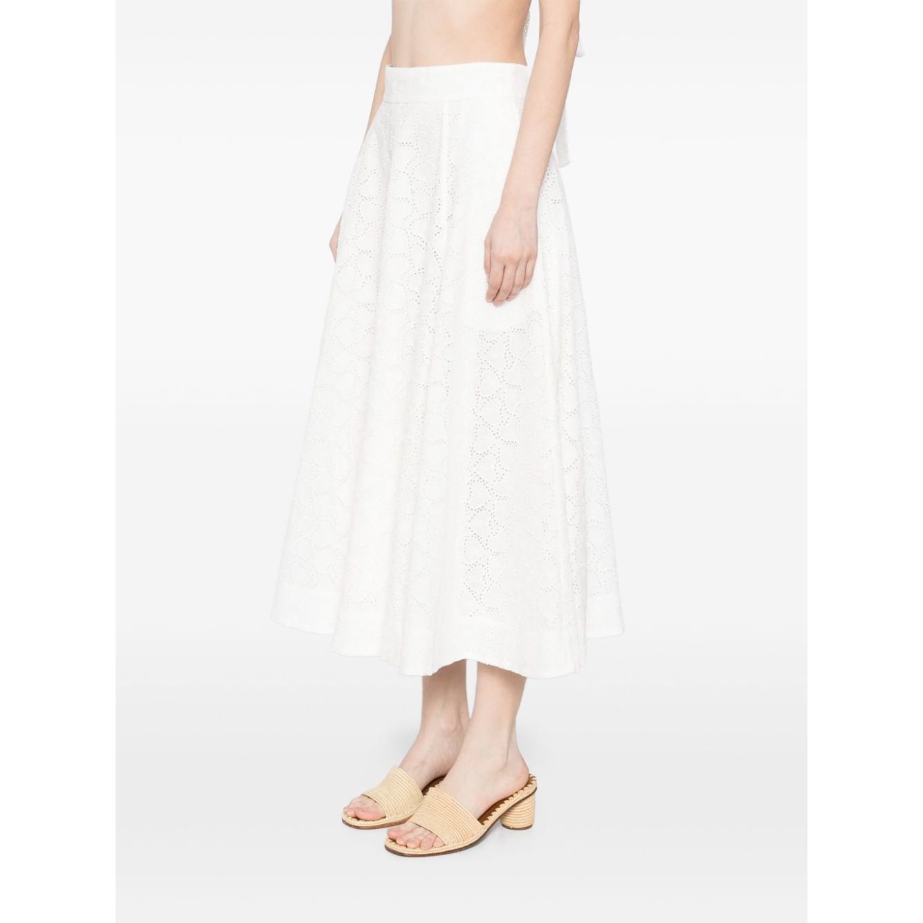 Zimmermann Crush embroidered midi skirt