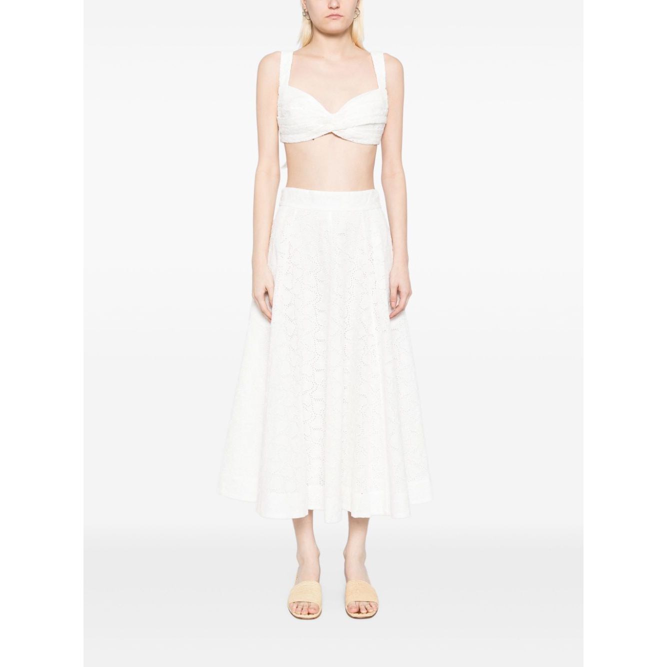Zimmermann Crush embroidered midi skirt