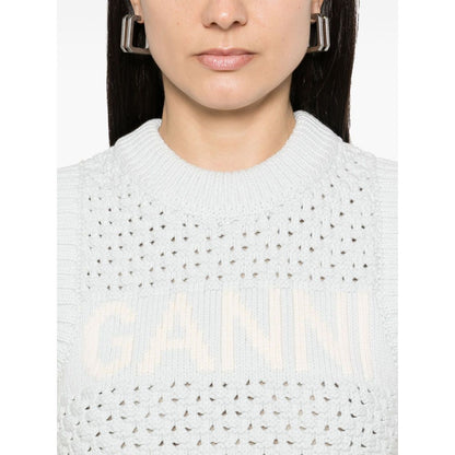 Ganni Openwork cotton vest